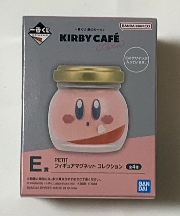 Kirby Cafe Ichiban Kuji Prize E Figure Magnet Kirby in Jam Jar Bandai Japan New