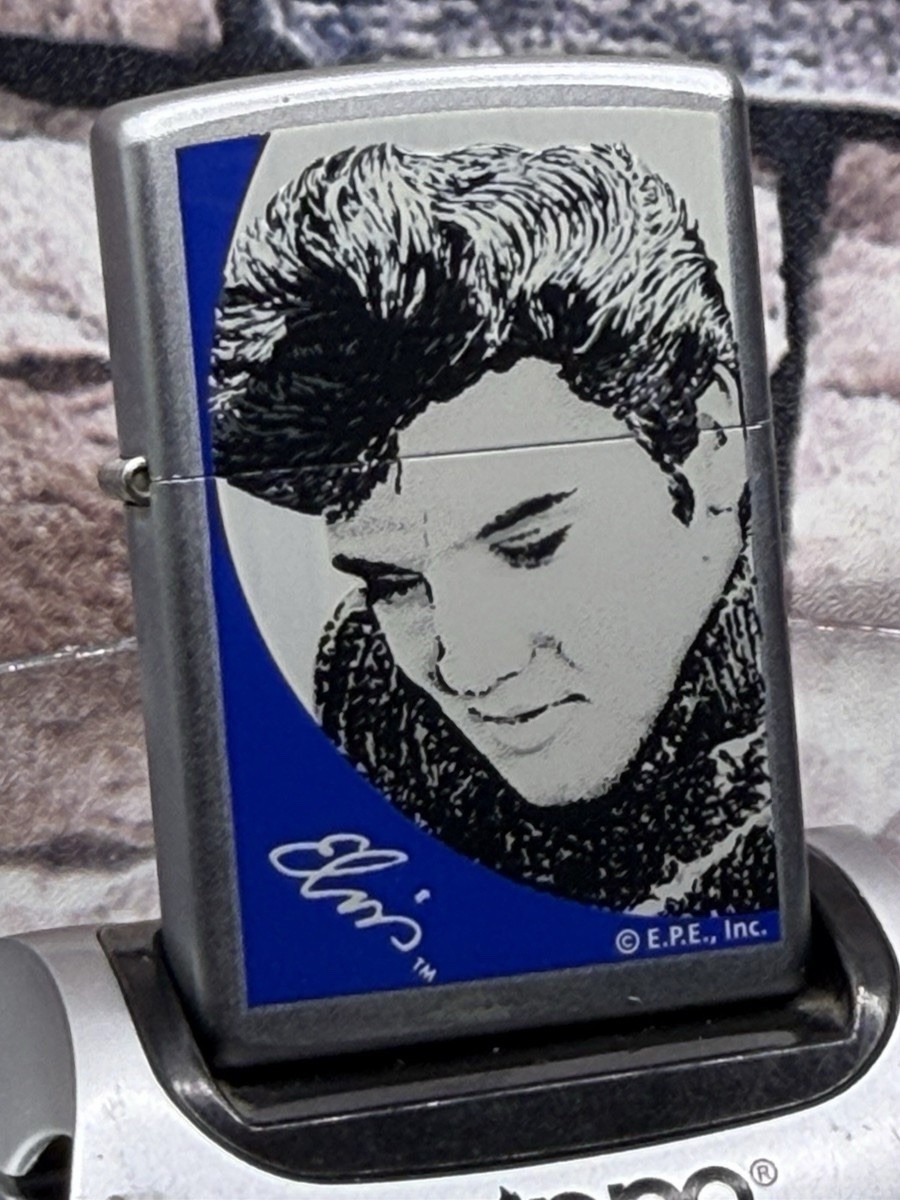 Vintage 2000 Elvis In Sweater Satin Chrome Lighter New In Tin