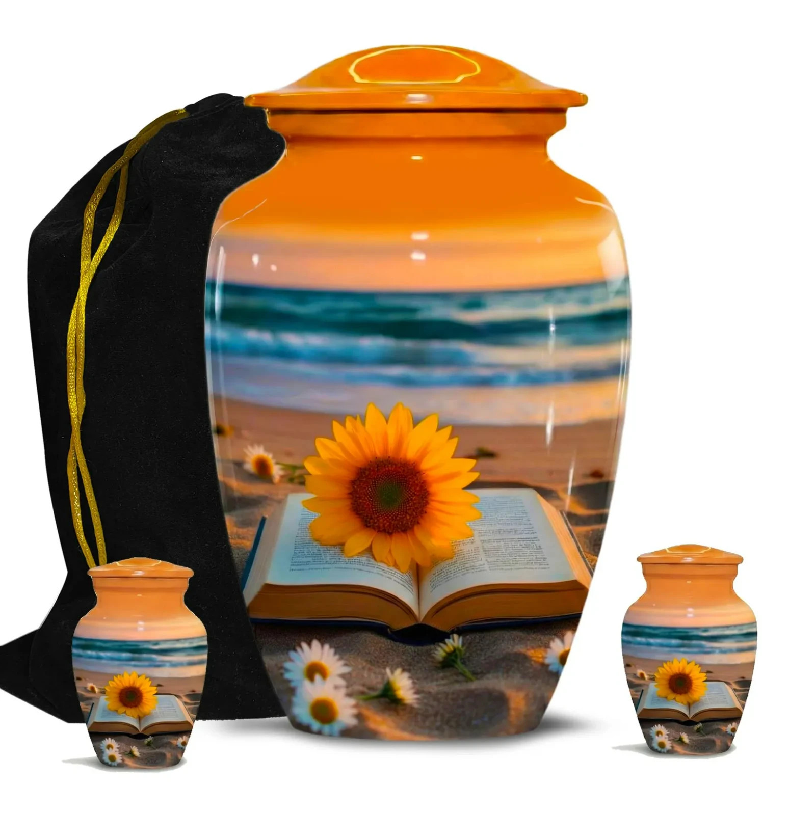 Sunflower Beach Cremation Urn for Ashes Funeral Memorial Urns Adult & Keepsake
