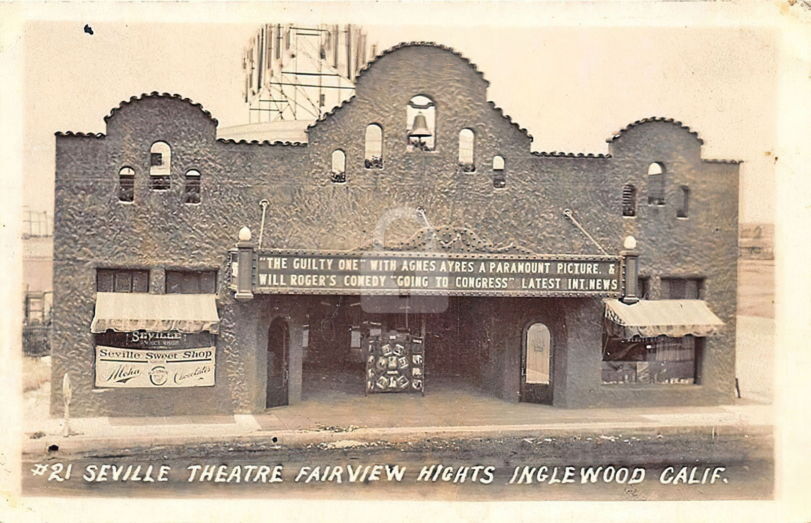 Inglewood CA California Seville Theatre Fairview Heights RPPC Postcard Copy Inglewood CA California Seville Theatre Fairview Heights RPPC Postcard Copy