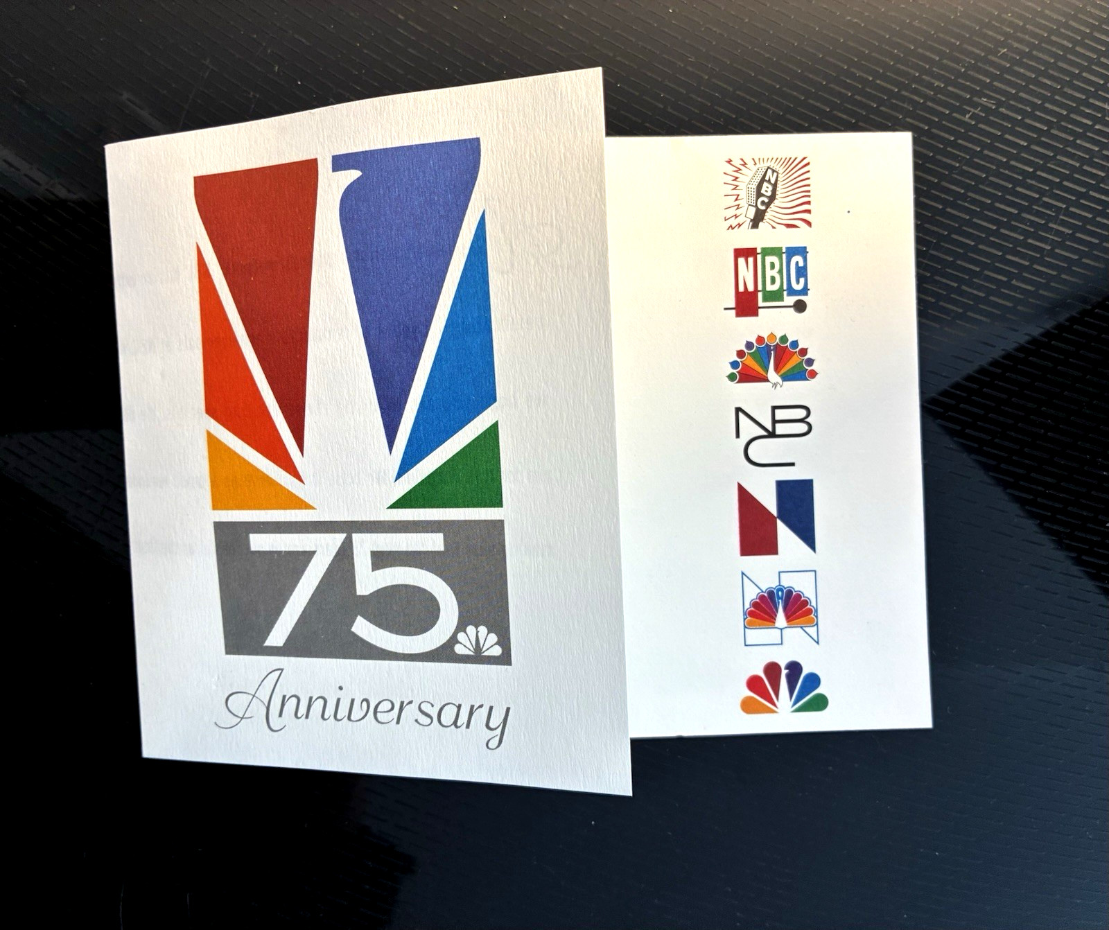 NBC TV Network Media Employees 75th ANNIVERSARY Peacock PIN,  2002,   All Logos
