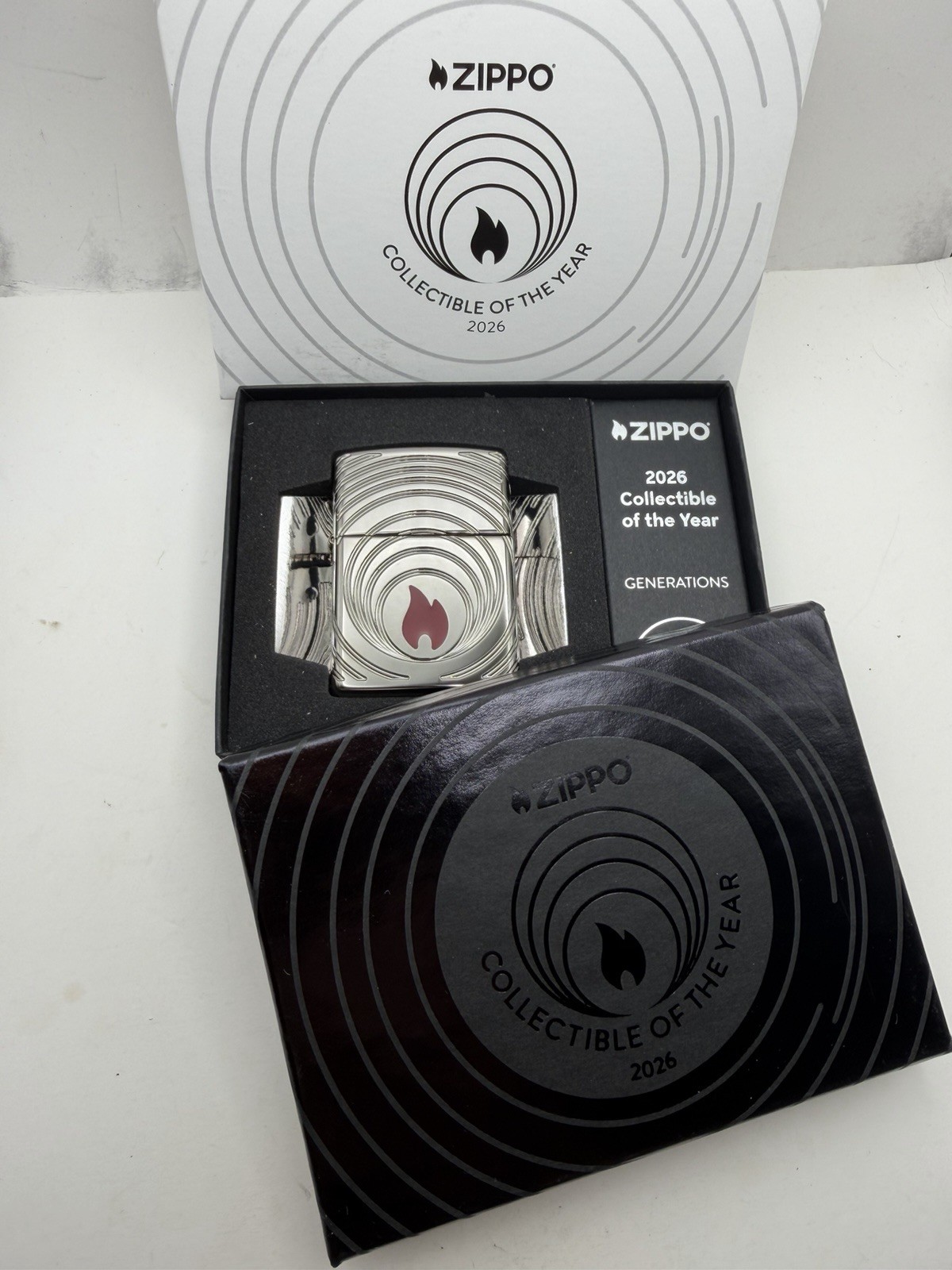 2026 COTY Collectible Of The Year Deep Carve Black Ice Armor Zippo Lighter #294