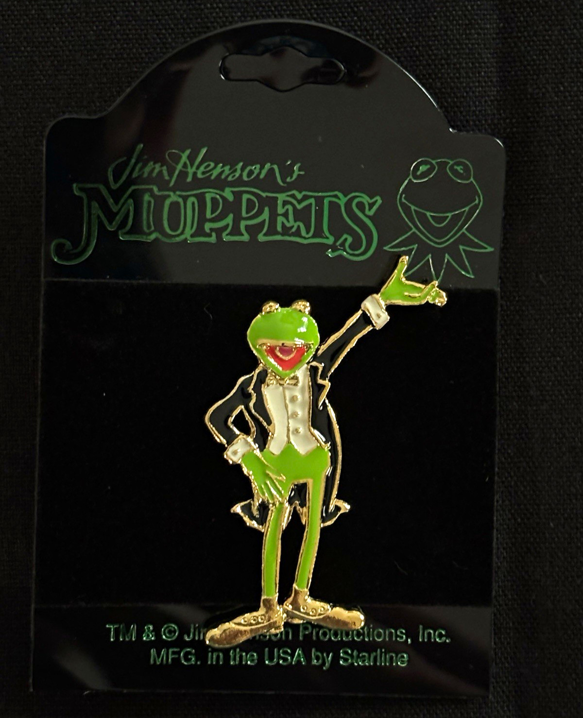 Vintage 1994 Muppets Tuxedo Kermit The Frog Enamel Pin Starline Jim Henson MOC Vintage 1994 Muppets Tuxedo Kermit The Frog Enamel Pin Starline Jim Henson MOC