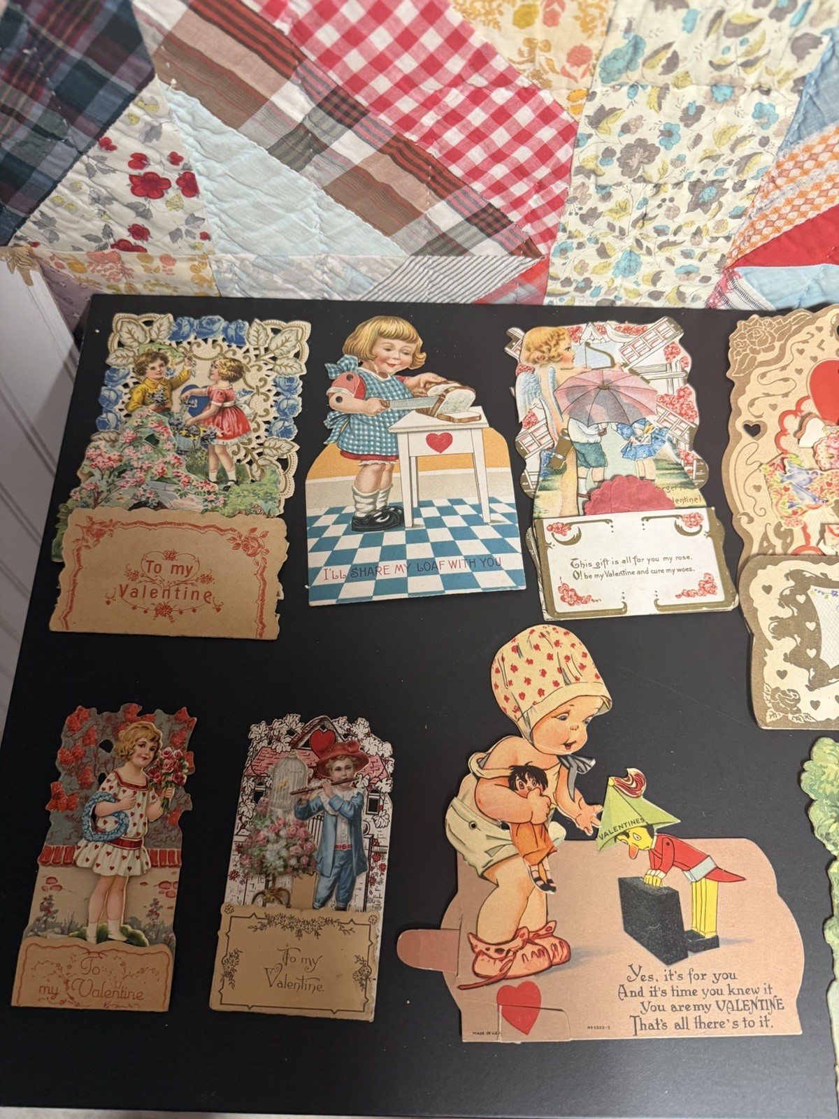 Lot Of  13 Antique And Vintage Valentines Day Cards 30s 40s
