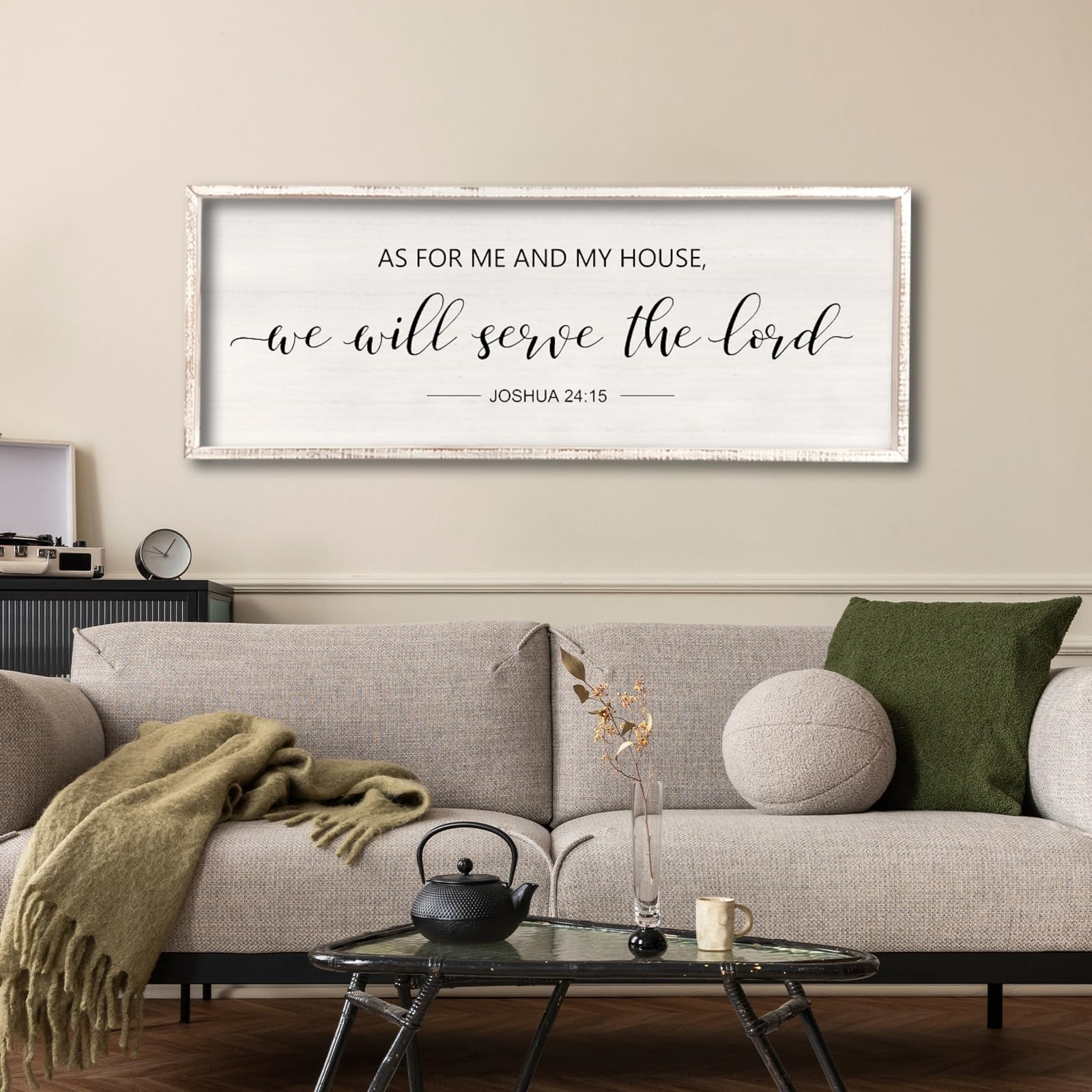 Comurdyo As Me And My House We Will Serve Lord Wall Decor White, 40\
