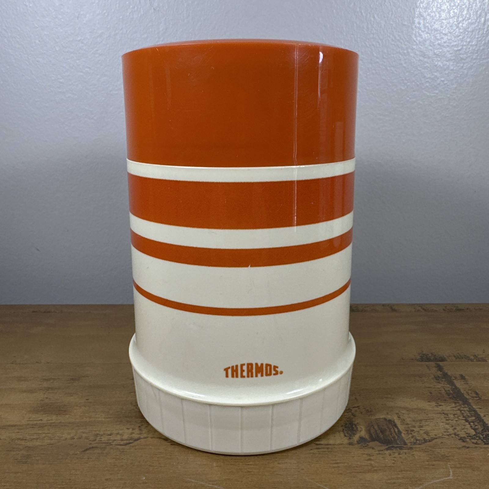Vtg Thermos King-Seeley Plastic Insulated 1970s Orange Stripe 10oz 70F 763 73A63