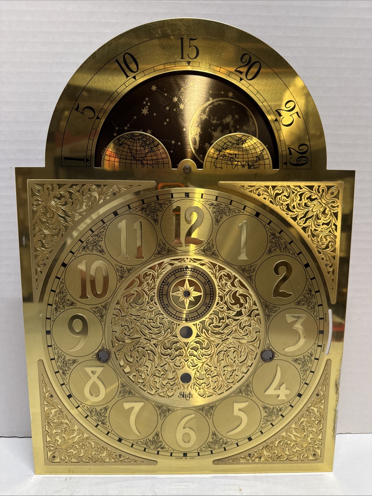 Sligh AUTHENTIC GRANDFATHER CLOCK MOVEMENT FACE PLATE Sligh AUTHENTIC GRANDFATHER CLOCK MOVEMENT FACE PLATE