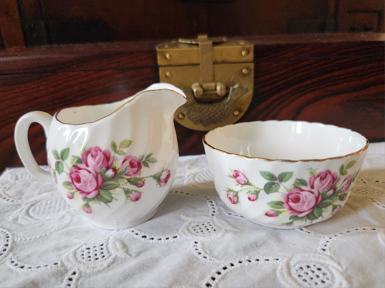 Royal Adderly Creamer And Sugar Bowl Fine Bone China Vintage Set Made In England