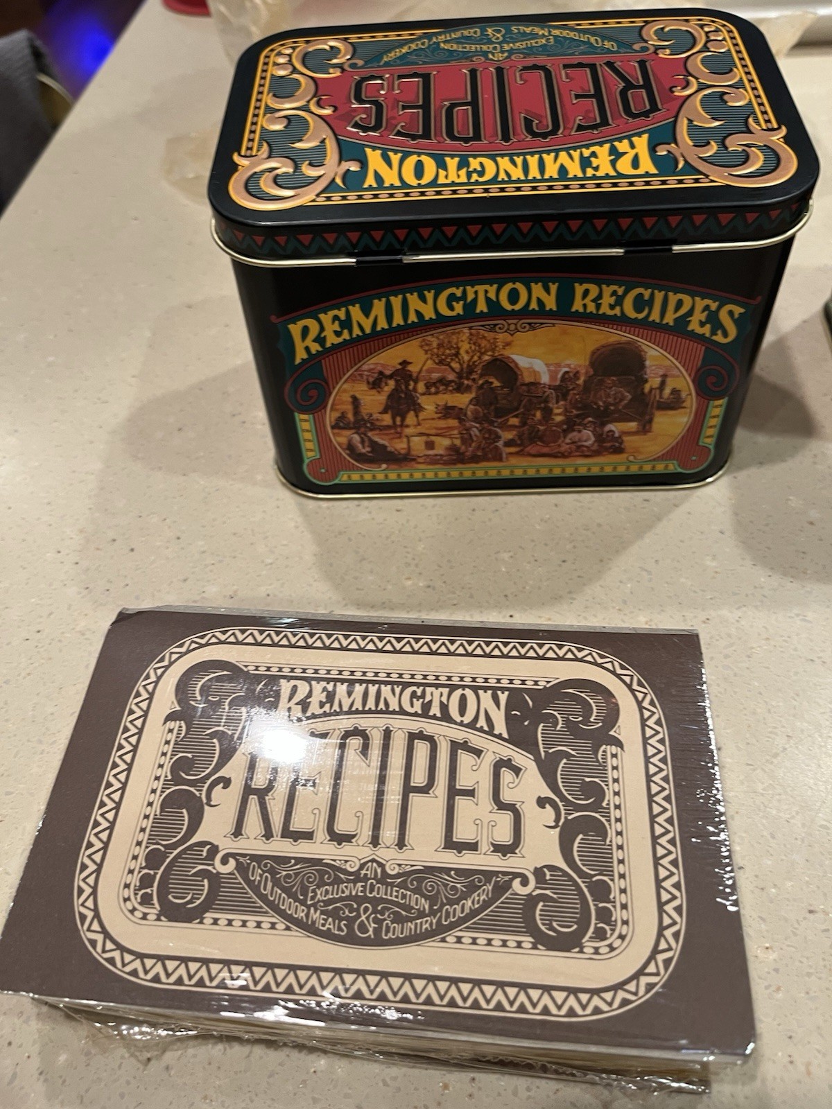 Remington Recipe Cards Tin and Unopened Recipe Cards NOS