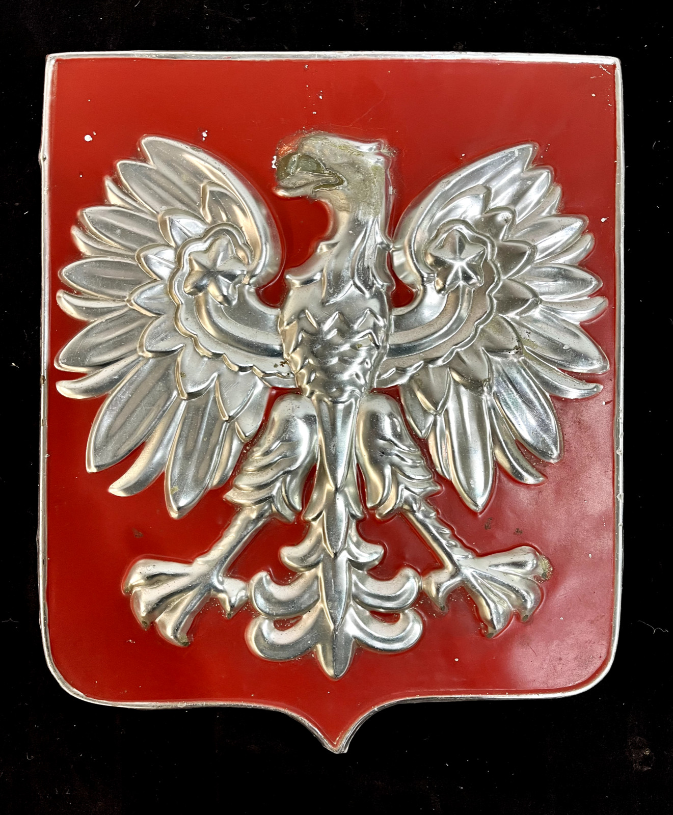 Original Metal Tin Sign Polish Eagle ca.1960–ca.38x45cm Good Condition