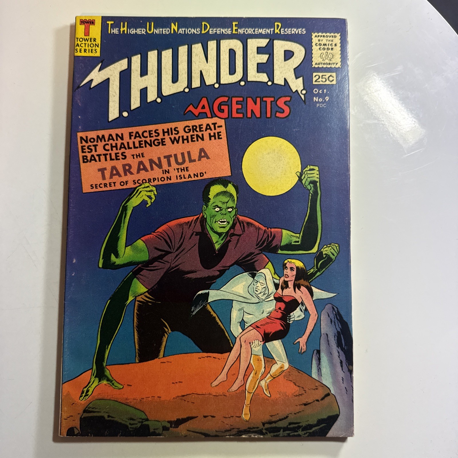 T.H.U.N.D.E.R. Agents #9 1966 Tower Comics NoMan vs Tarantula Silver Age 