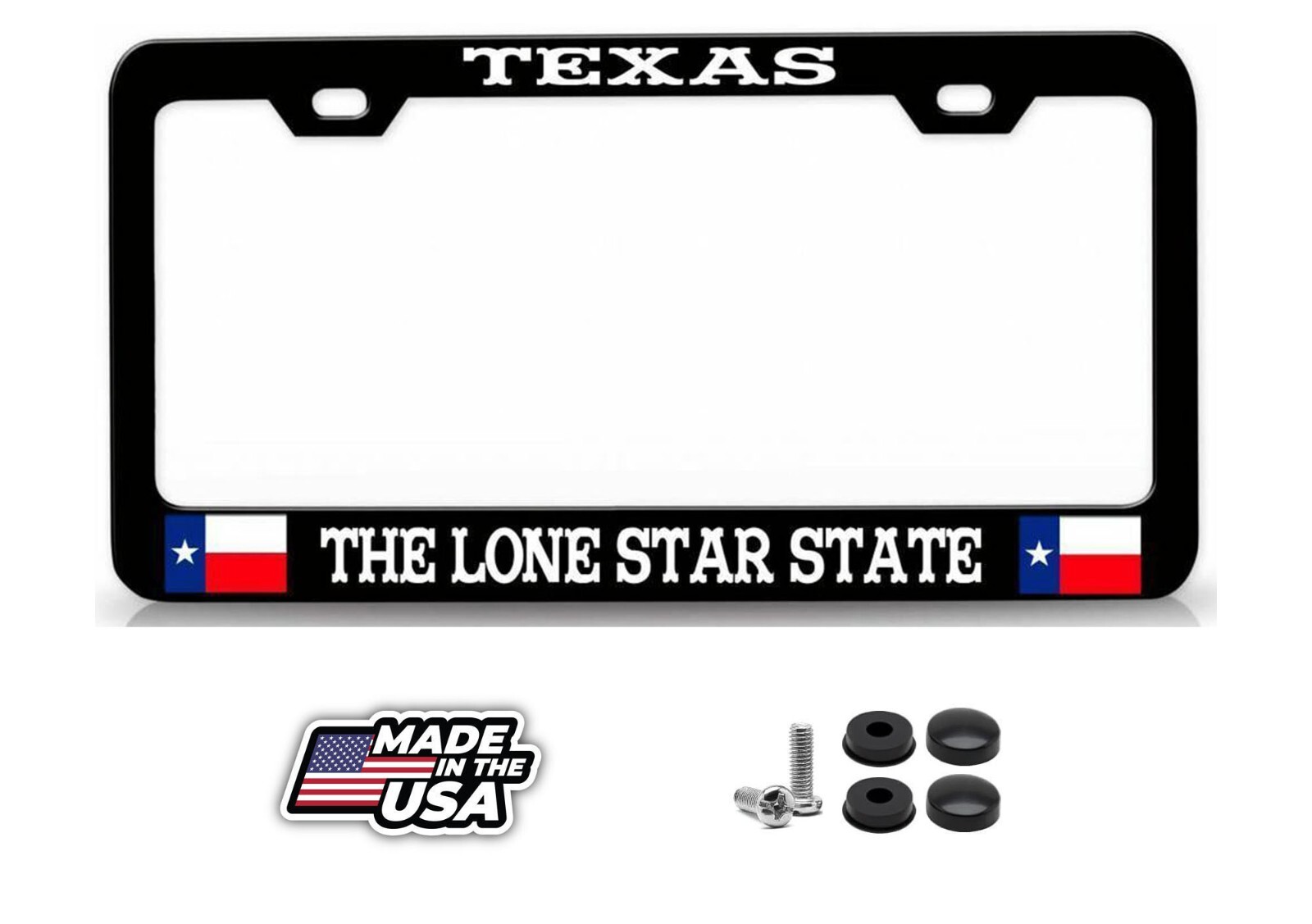 TEXAS THE LONE STAR STATE Texas Steel License Plate Frame Bl TEXAS THE LONE STAR STATE Texas Steel License Plate Frame Bl