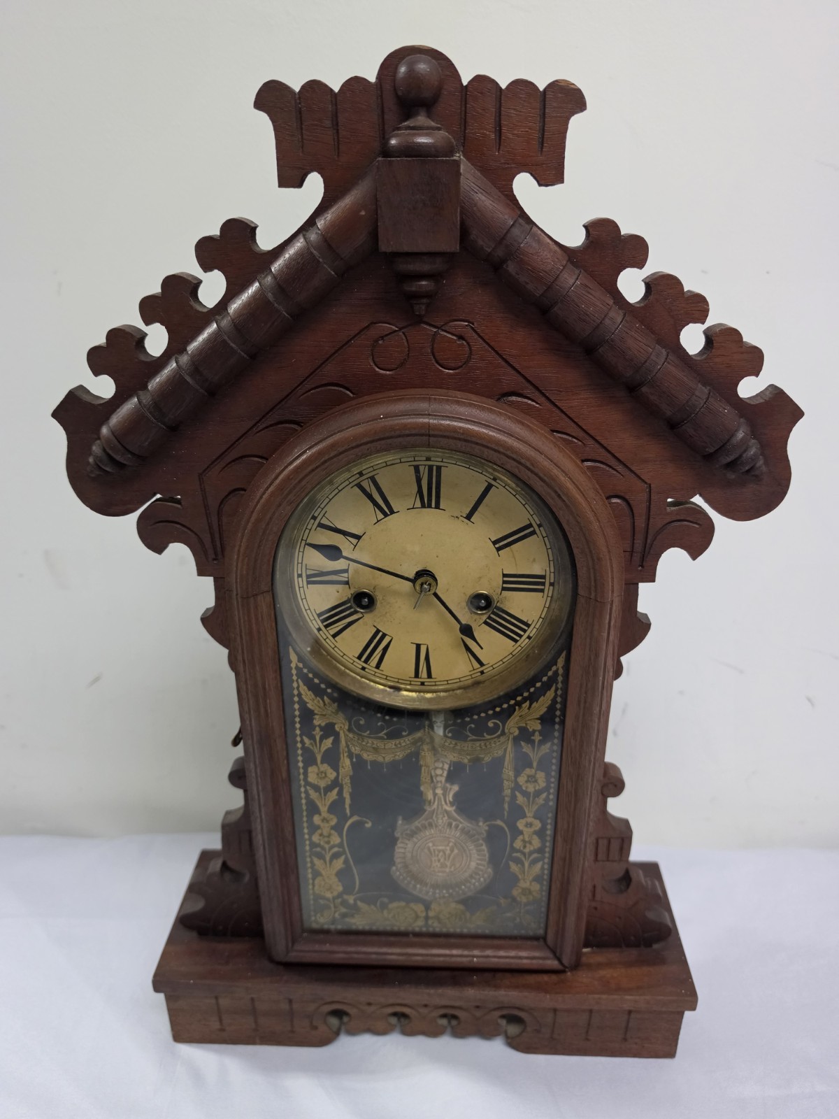 Antique 1880s E N Welch Gingerbread Mantel Clock