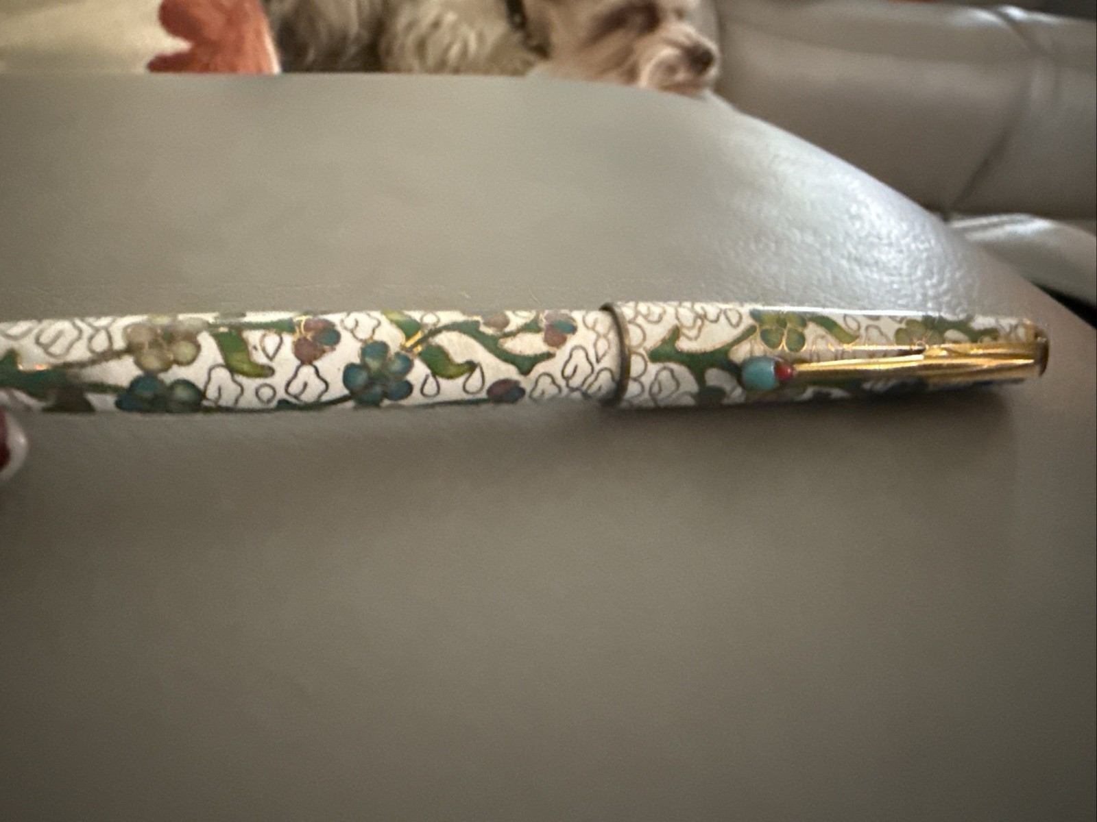 Vintage Cloisonné Pen With 2 Stones Of Turquoise 1 Sm Red 1 Larger Traditional Vintage Cloisonné Pen With 2 Stones Of Turquoise 1 Sm Red 1 Larger Traditional