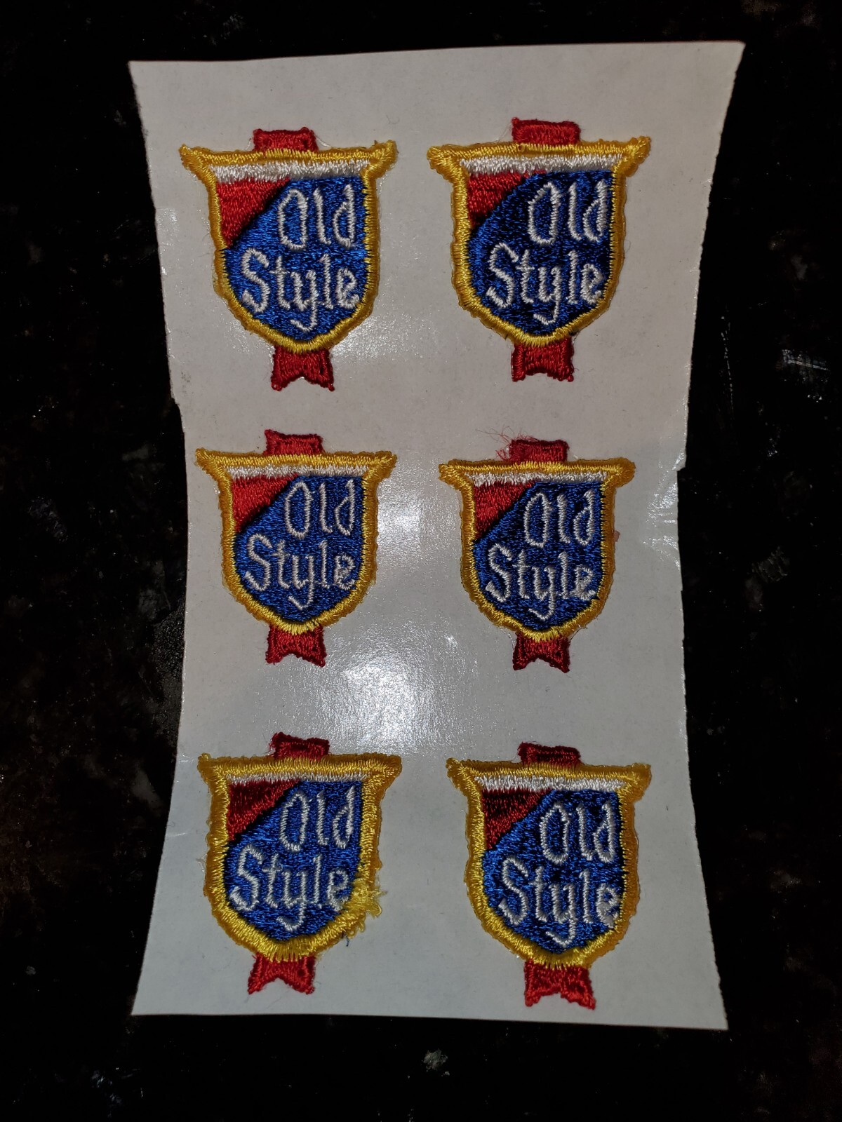 6 Old Style Beer Embroidered Logo Patch Pure Genuine Vintage small 1 1/4\