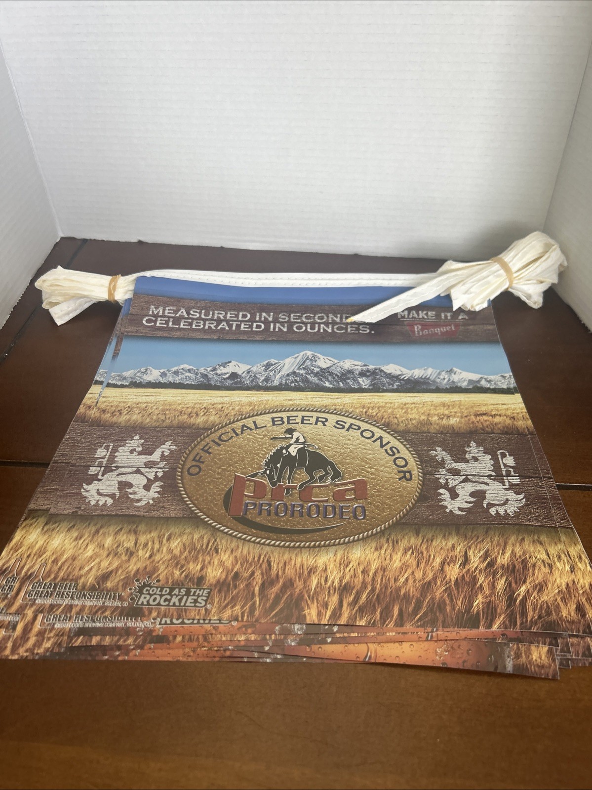 Authentic Coors Banquet PRCA Rodeo 2013 Vinyl String Pennant 35ft Long NEW