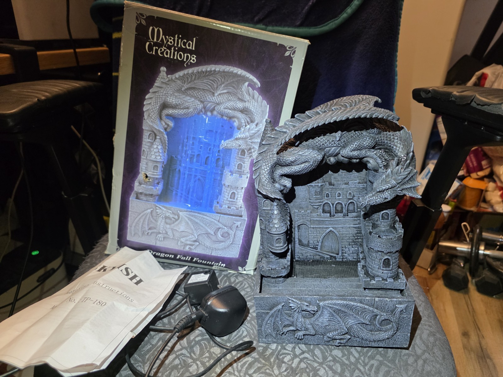 Dragon fall water Fountain By Mystical Creations LED w/ box RARE HTF Works Dragon fall water Fountain By Mystical Creations LED w/ box RARE HTF Works