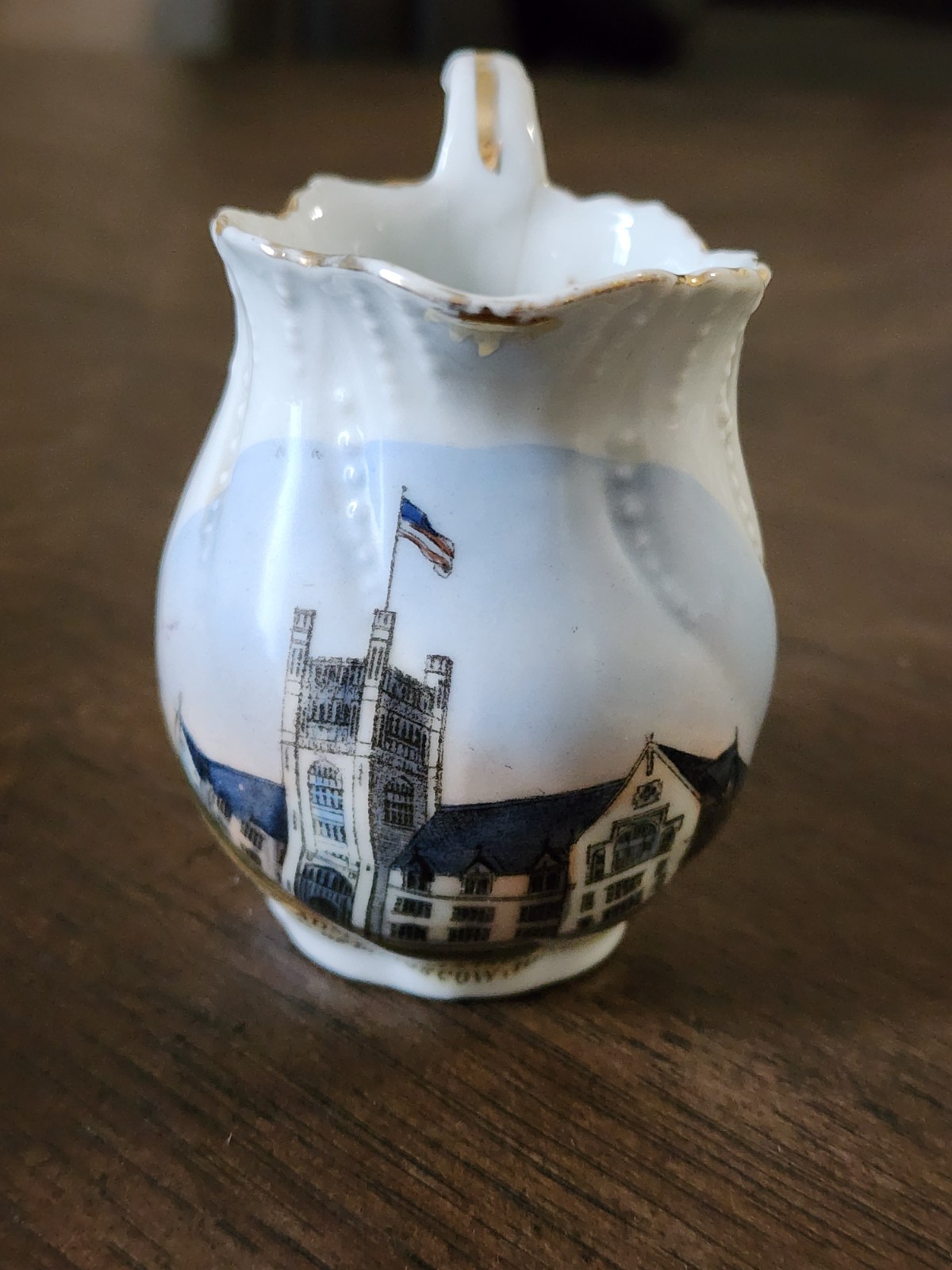 Antique Porcelain Creamer Souvenir University of Idaho Building - Moscow, IDAHO 