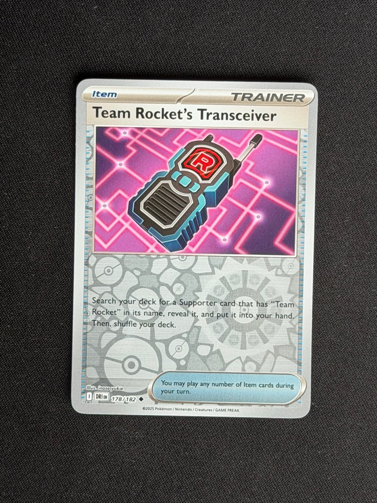 Team Rocket\'s Transceiver 178/182 Destined Rivals Pokemon Reverse Holo NM
