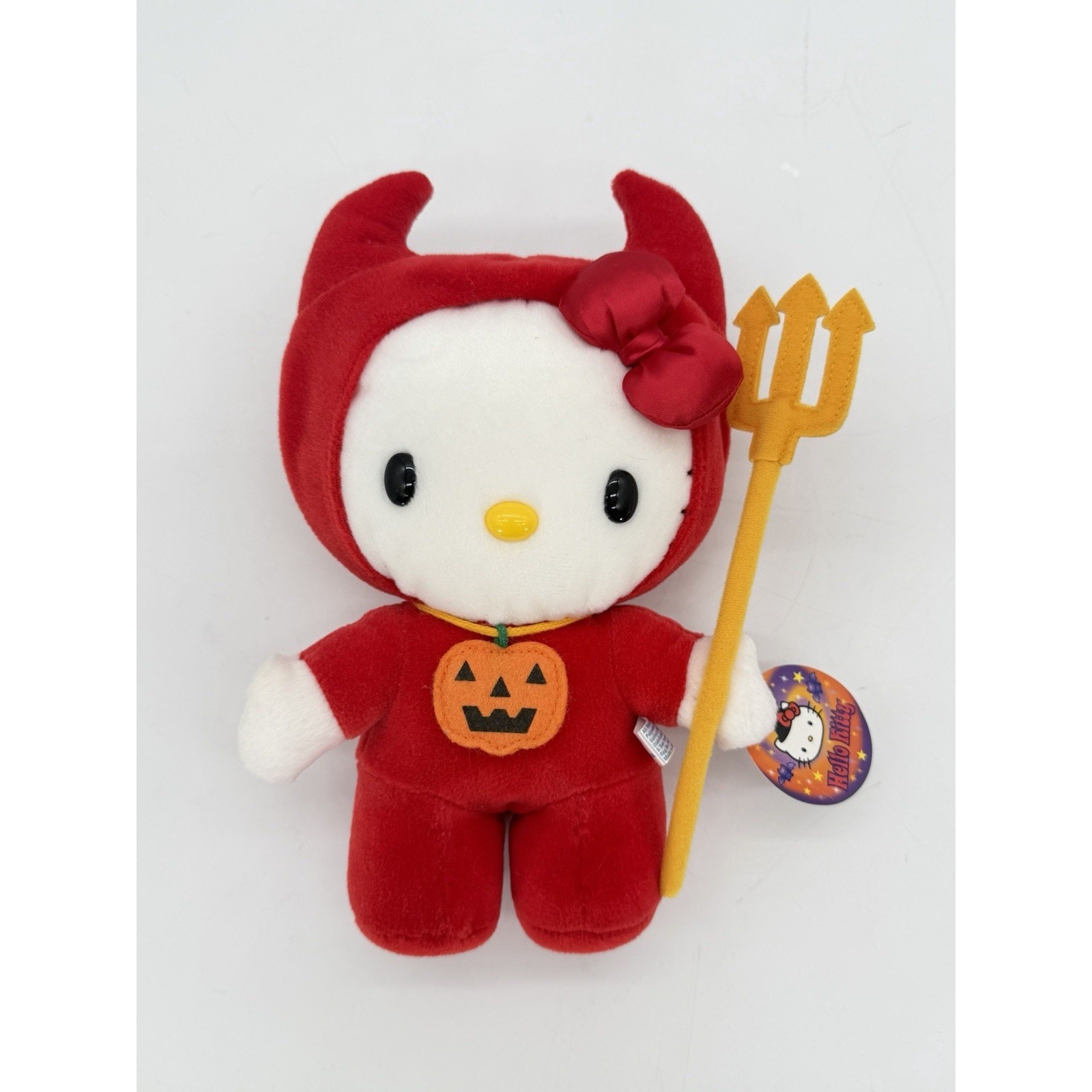 Vintage 2002 Sanrio Hello Kitty Halloween Devil Costume 9” Greeter Plush NWT HTF