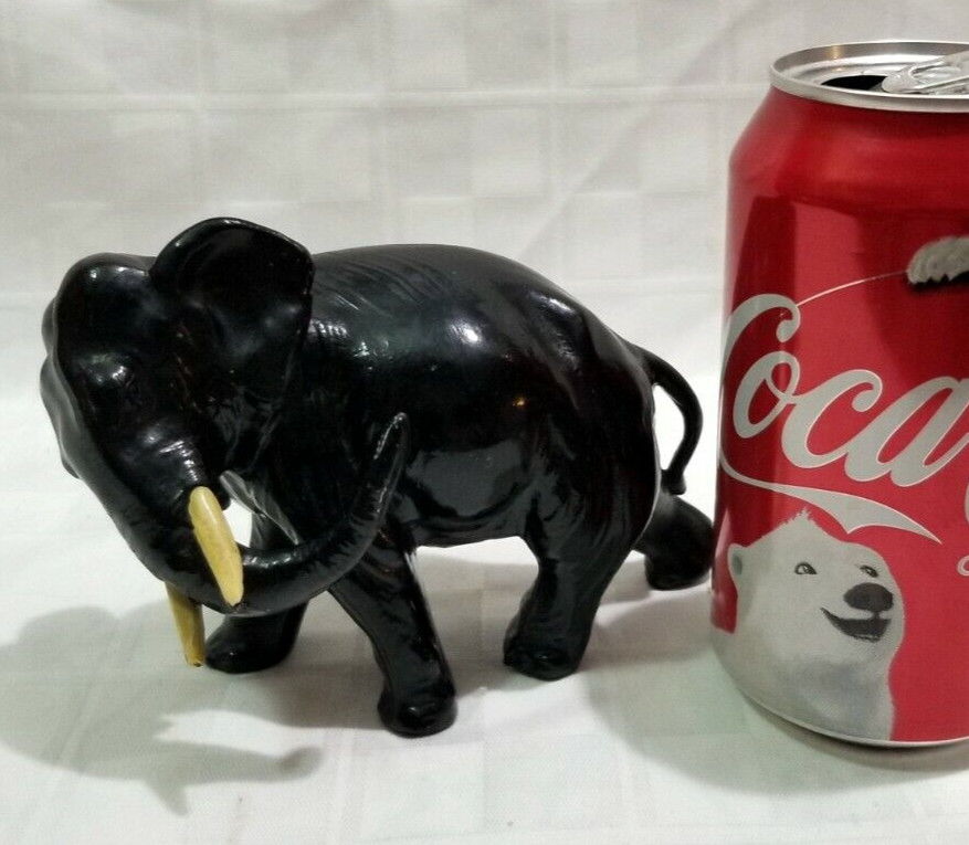 Bronze / White Metal PAINTED ELEPHANT PAPERWEIGHT Antique Desk Figural RARE B B8