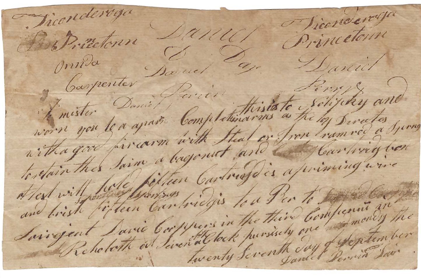 1791  Rehoboth, MA, Sends Muster Warning To Soldier Demanding His Appearance