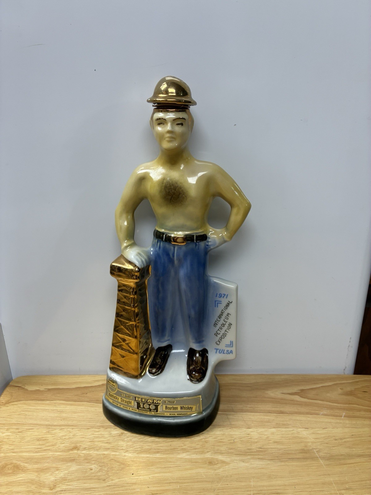 Vntg 1971 Jim Beam Petroleum Man International Petroleum Exposition Tulsa  Empty