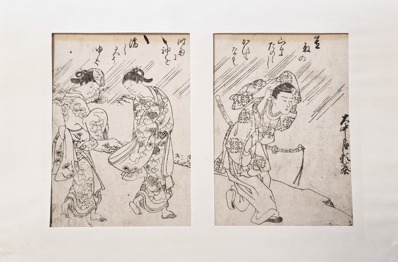 Antique Japanese Woodblock Print by Takagi Sadatake -Furyu kasen ehon- c.1734
