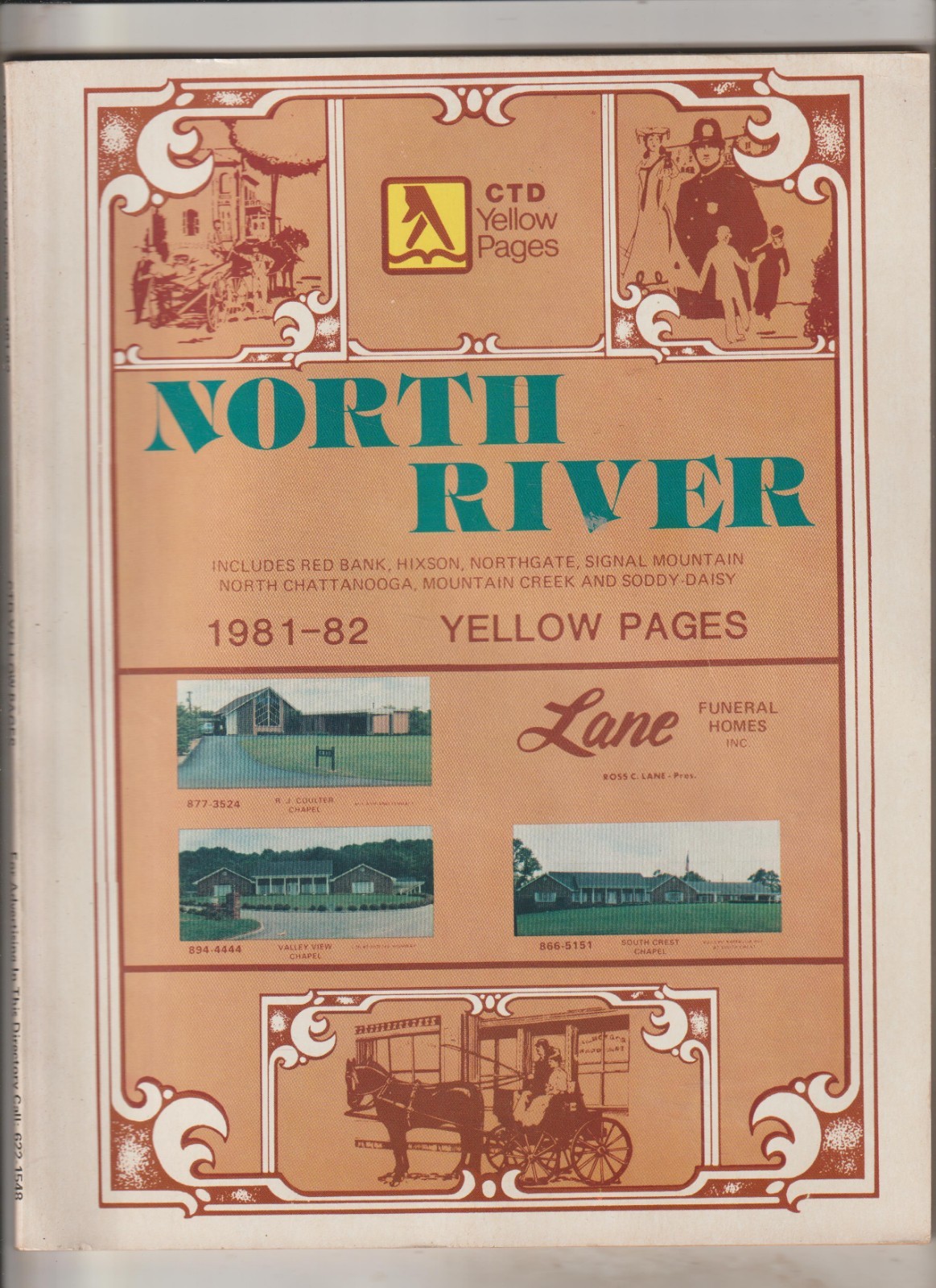 1981-82 North River Chatanooga Tennessee TN. Telephone Book Ads Yellow Pages