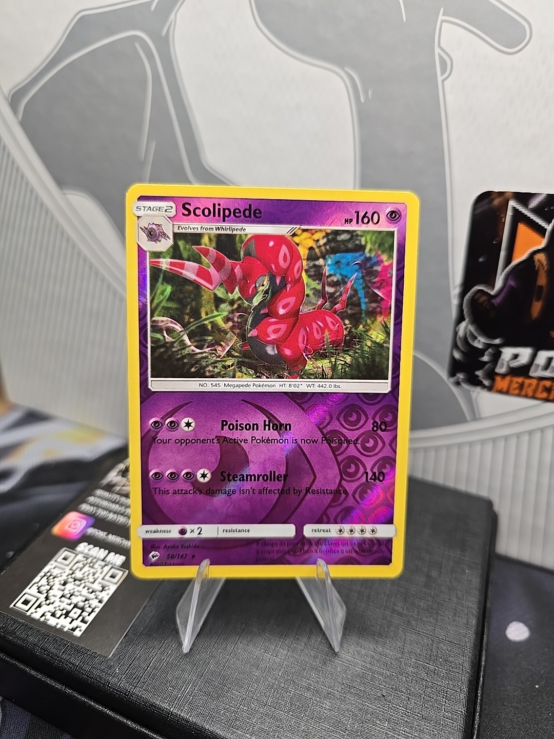 Scolipede 58/147 Sm-Burning Shadows Reverse Holo