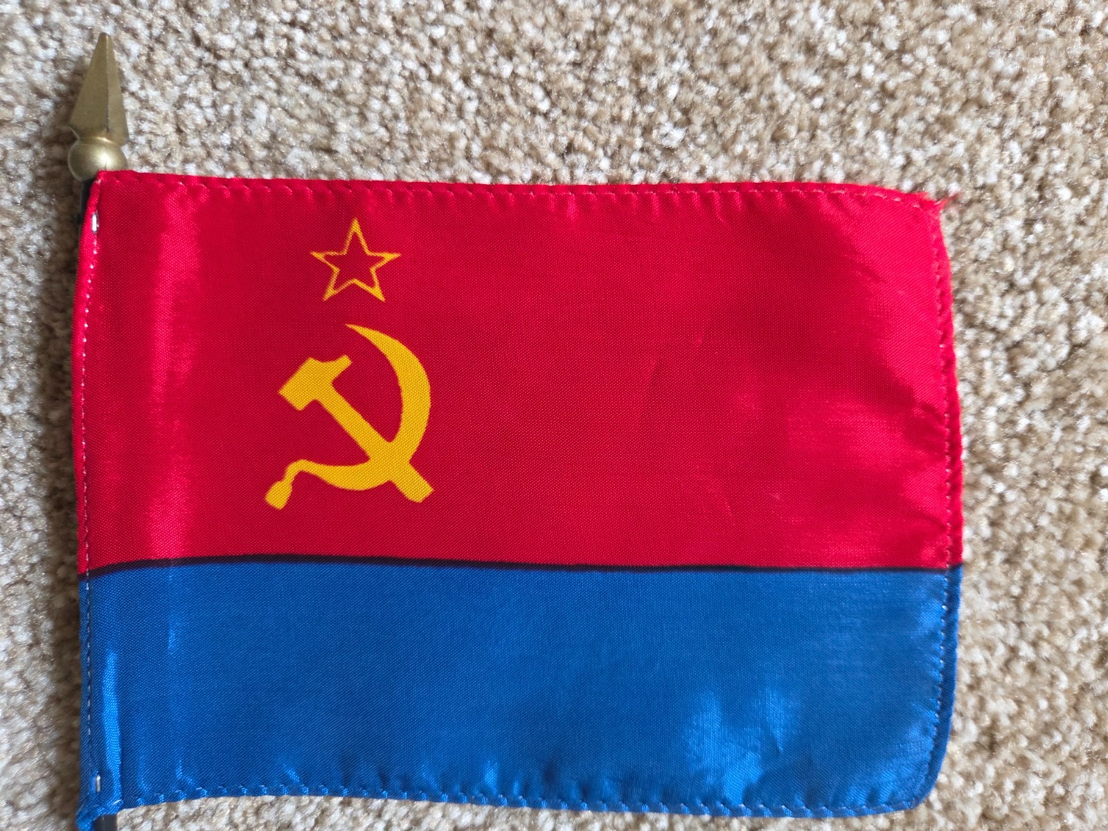 UKRAINE SSR FORMER SOVIET FLAG  1949-1991 NEW OLD STOCK ORIGINAL VINTAGE FLAG