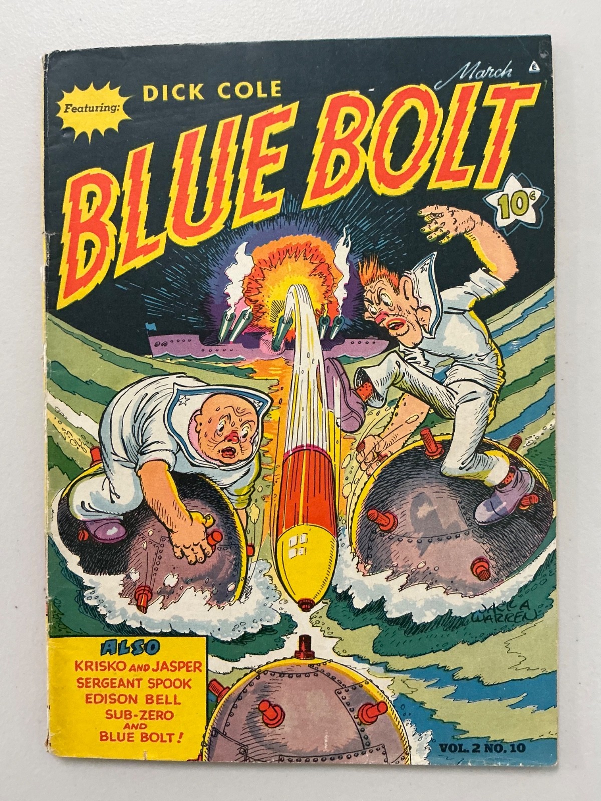 Blue Bolt v2 #10 VG/ FN Dick Cole Golden Age 1942 Novelty Press (1337)