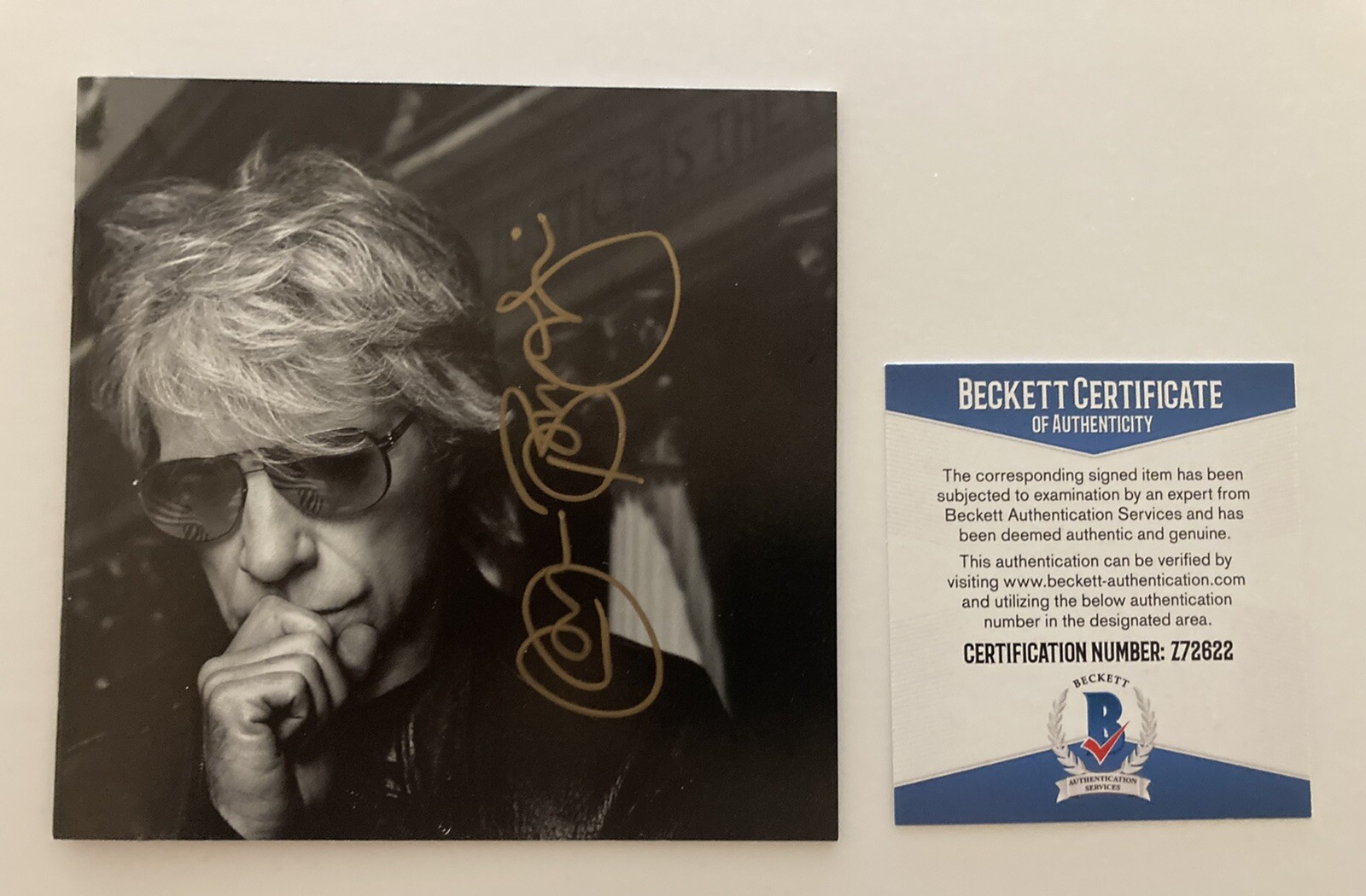 Jon Bon Jovi Signed CD Cover BAS COA Beckett Autograph