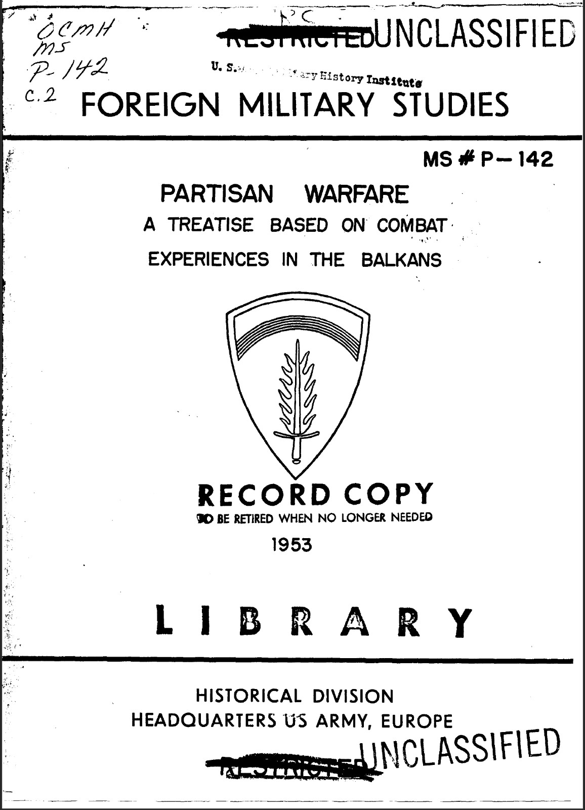 105 Page Soviet Union Partisan Guerrilla Warfare In Balkans WWII 1953 Book on CD