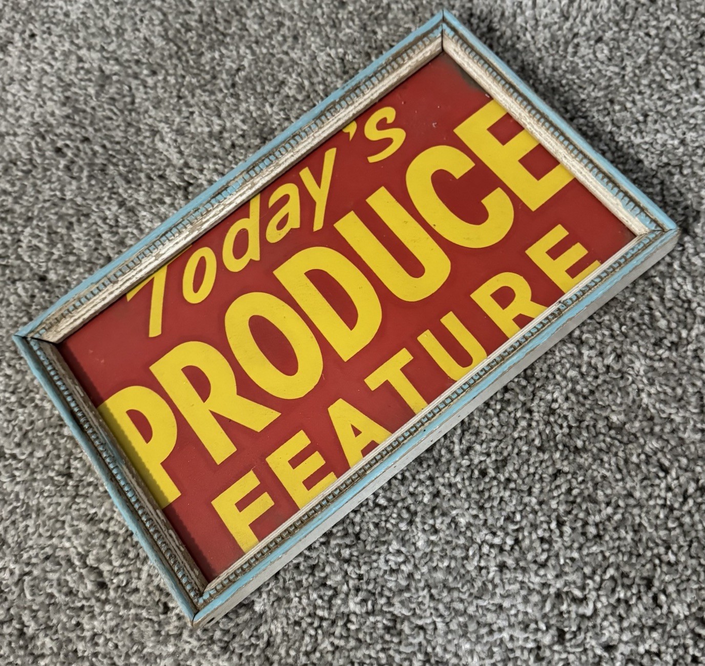 Vintage Grocery Store Sign Todays Produce Feature Framed Farmhouse Kitchen Decor