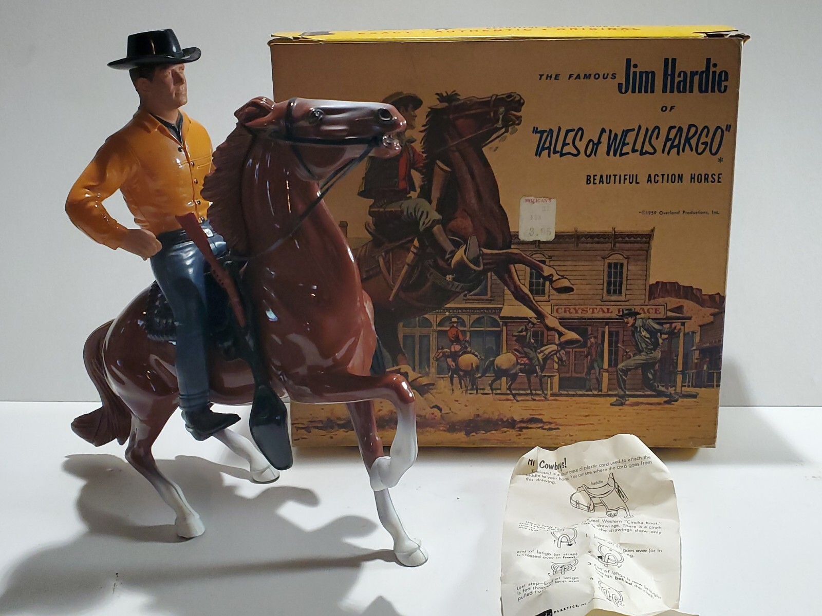 1950's Hartland Jim Hardie Tales Of Wells Fargo Figure Horse Box Dale Robertson