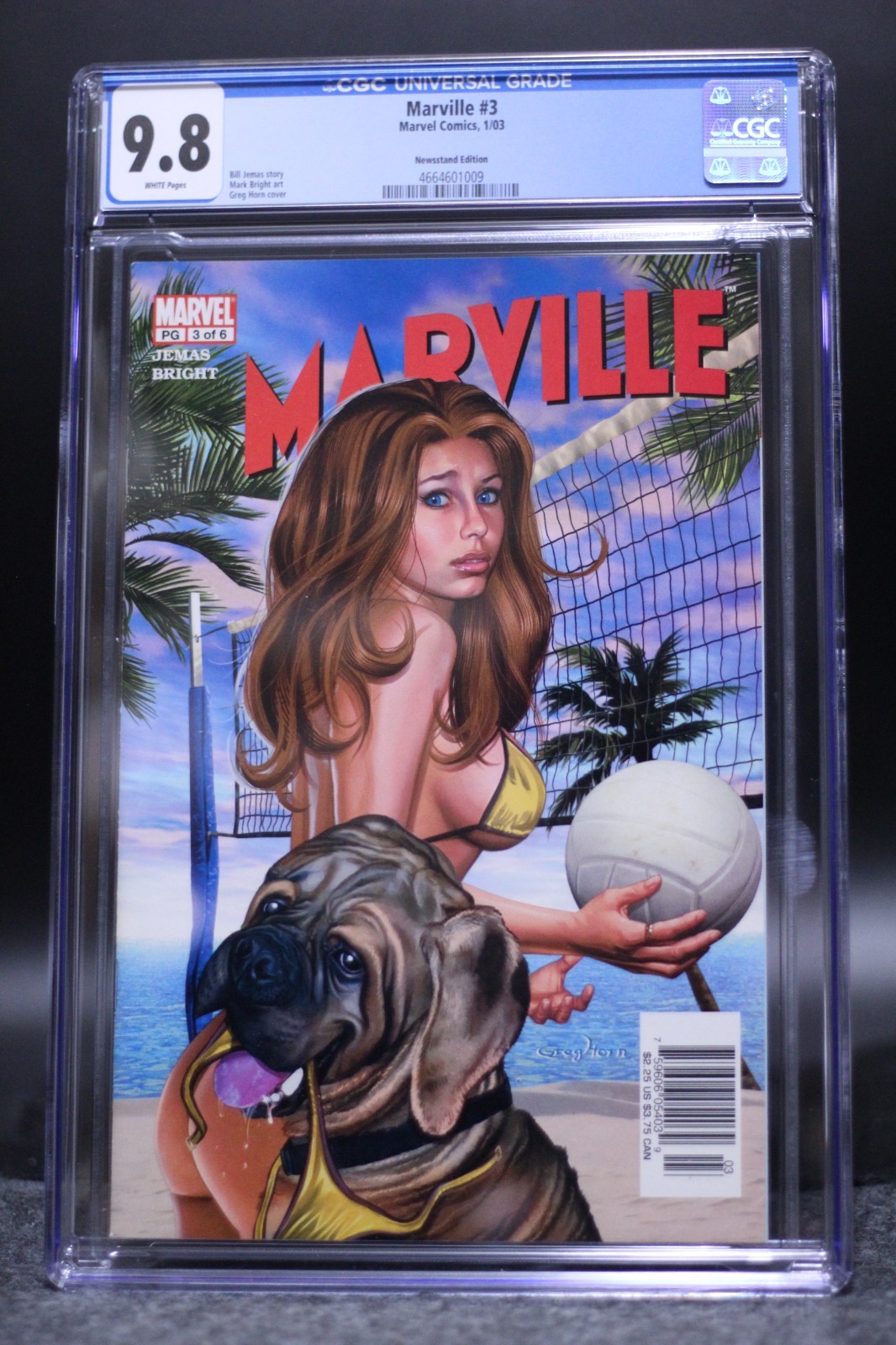 Marville (2002) #3 Newsstand Greg Horn GGA Bikini Cover CGC 9.8 White Pages