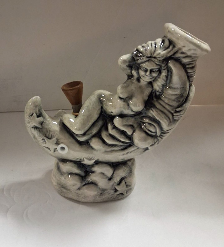VINTAGE CERAMIC RUMPH MOONGLOW WATERPIPE 1985 BONG HOOKAH BONG 7.5\
