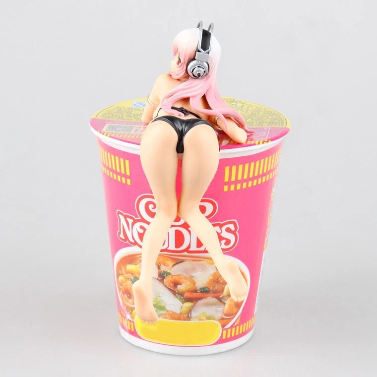 Super Sonico Anime Figure Cup Noodle Stopper Swimsuit PVC Figure Toy Bulk
