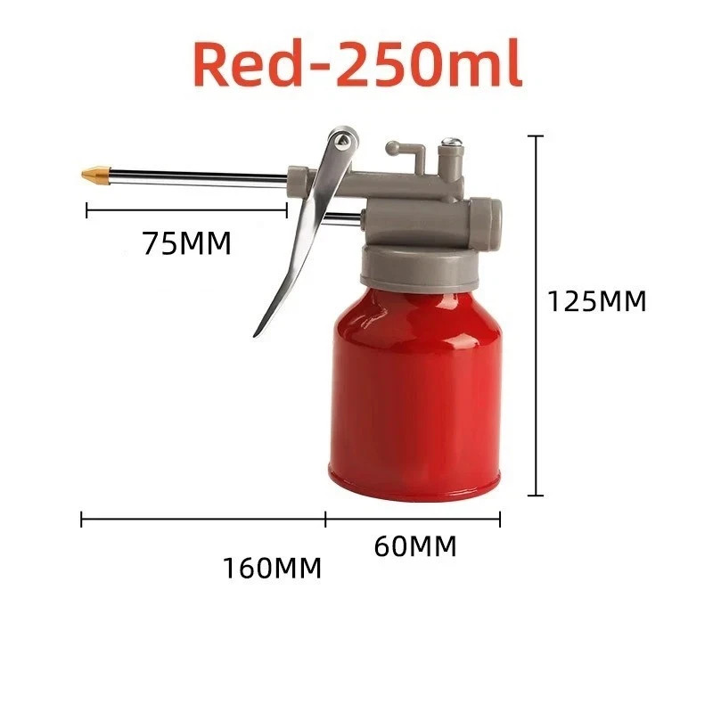 Hand Pump Oiler Can Professional Level 8oz Capacity with Metal Long Flex Spout Hand Pump Oiler Can Professional Level 8oz Capacity with Metal Long Flex Spout