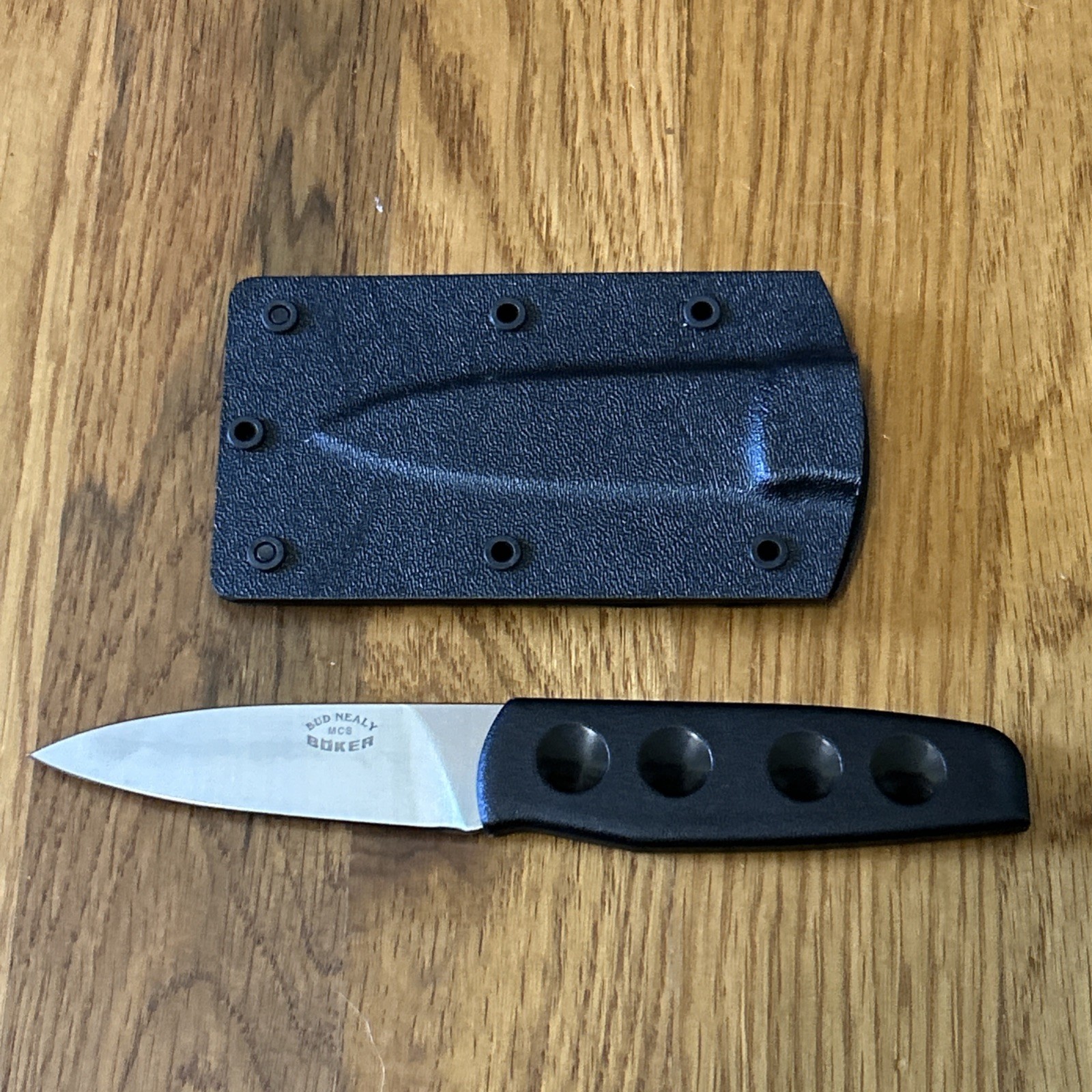 Discontinued German Boker Bud Nealy MCS Fixed Blade Knife with Kydex Sheath