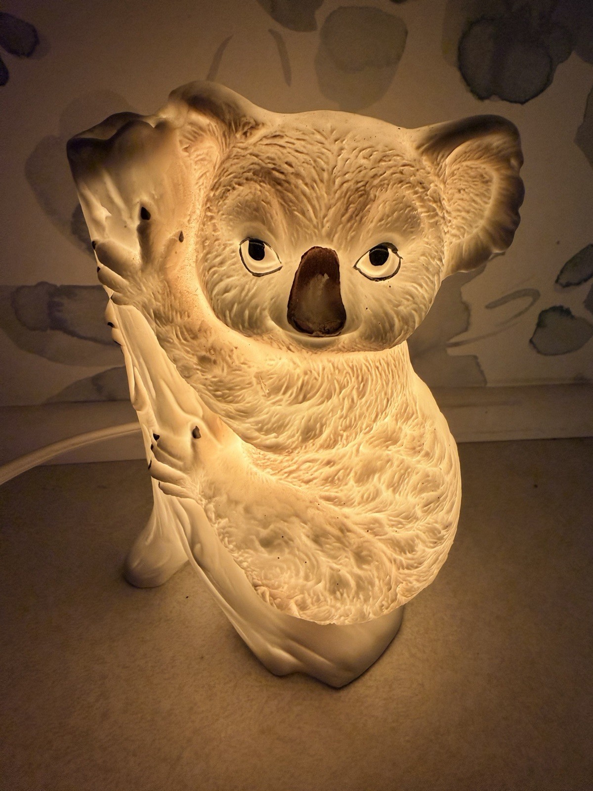 Vintage Irice Japan Koala Bear Night Light Lamp Mid Century Porcelain Vaporizer