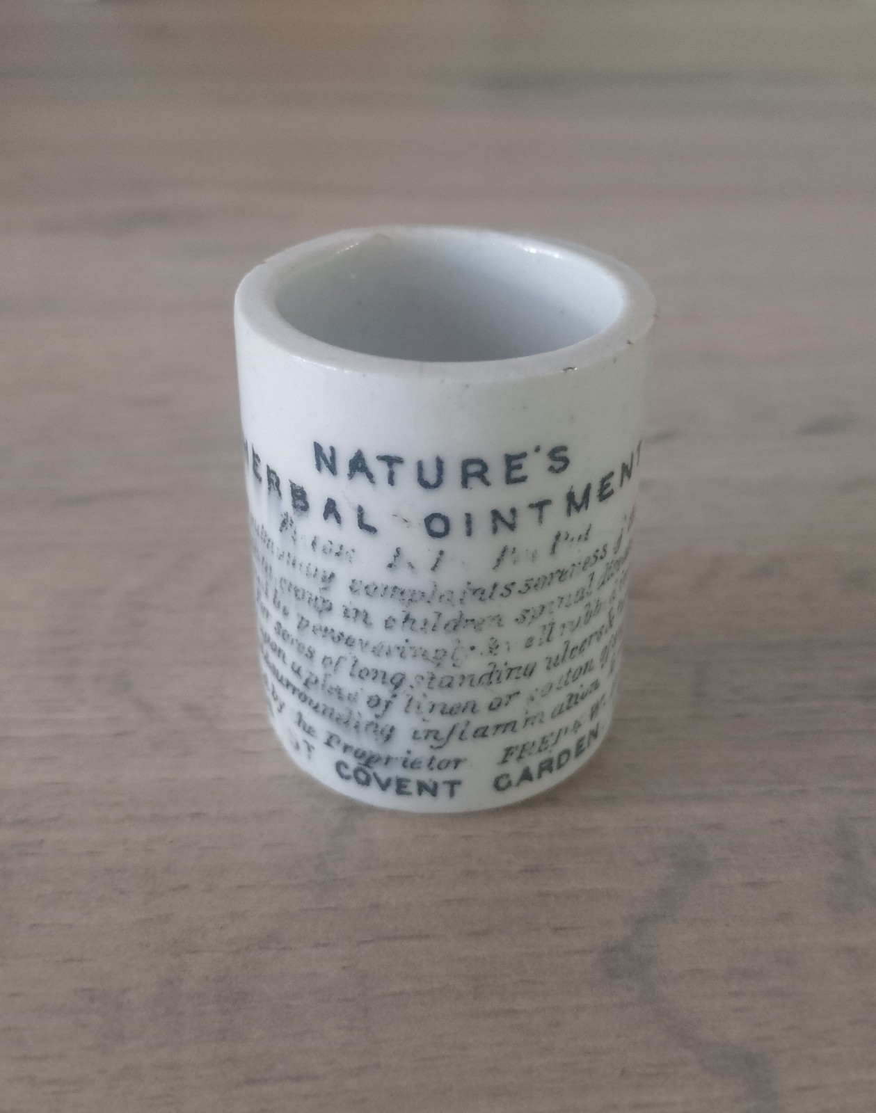 Antique Victorian Natures Herbal Printed Ointment Cure Med Pot