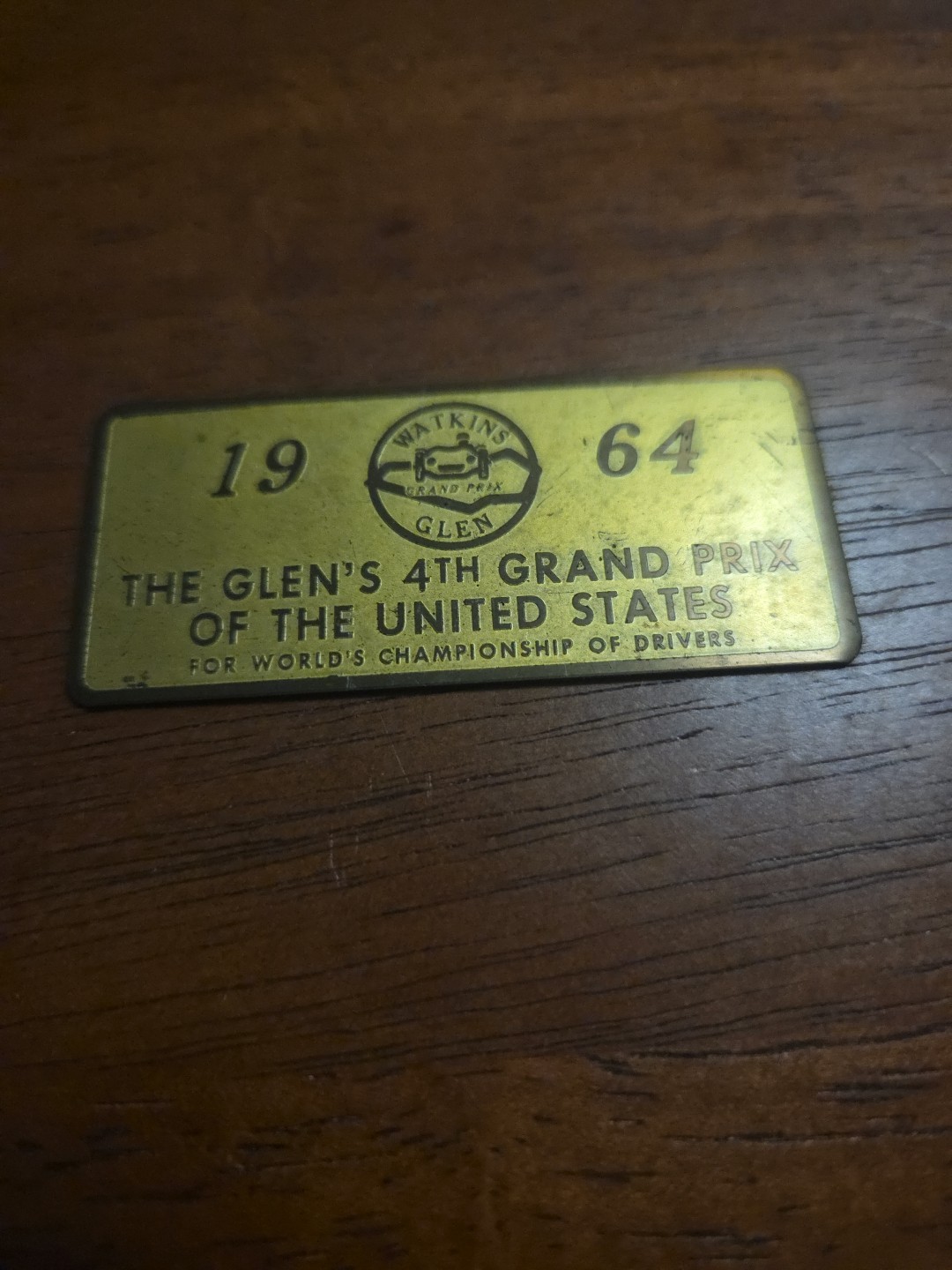1964 Watkins Glen Grand Prix Dash Plaque With ADM Tickets 65