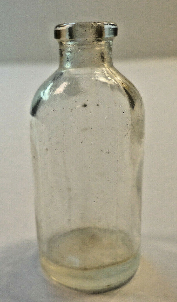 Old Clear Glass Pyrex Medicine Bottle 2 1/8\