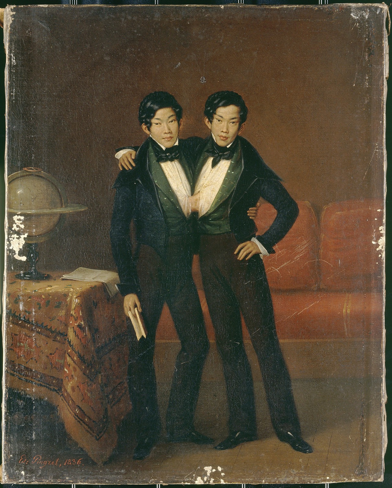 Chang Eng Siamese Twins Vintage 1860s Portrait Photo Reprint Wall Art