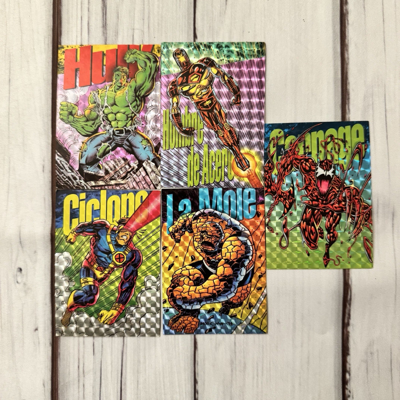 1994 Flair Marvel Pepsi Prism Chase x5 Cards Spanish Mexico Retro Pepsi 1st Ed 1994 Flair Marvel Pepsi Prism Chase x5 Cards Spanish Mexico Retro Pepsi 1st Ed