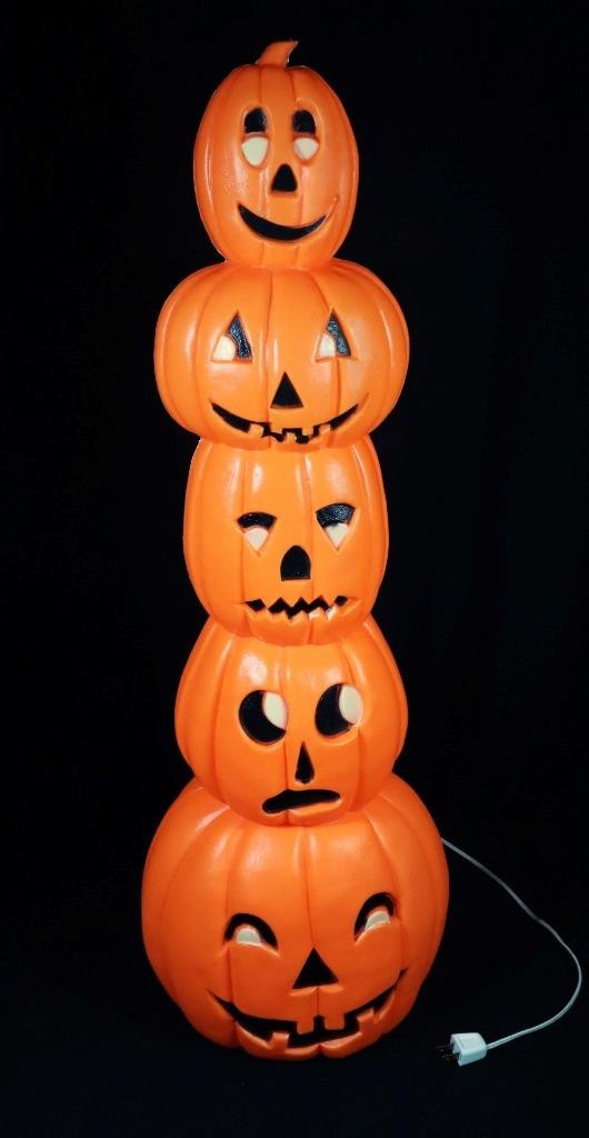 VTG Don Featherstone Halloween Blow Mold Plastic Stack Pumpkin Jack O Lantern