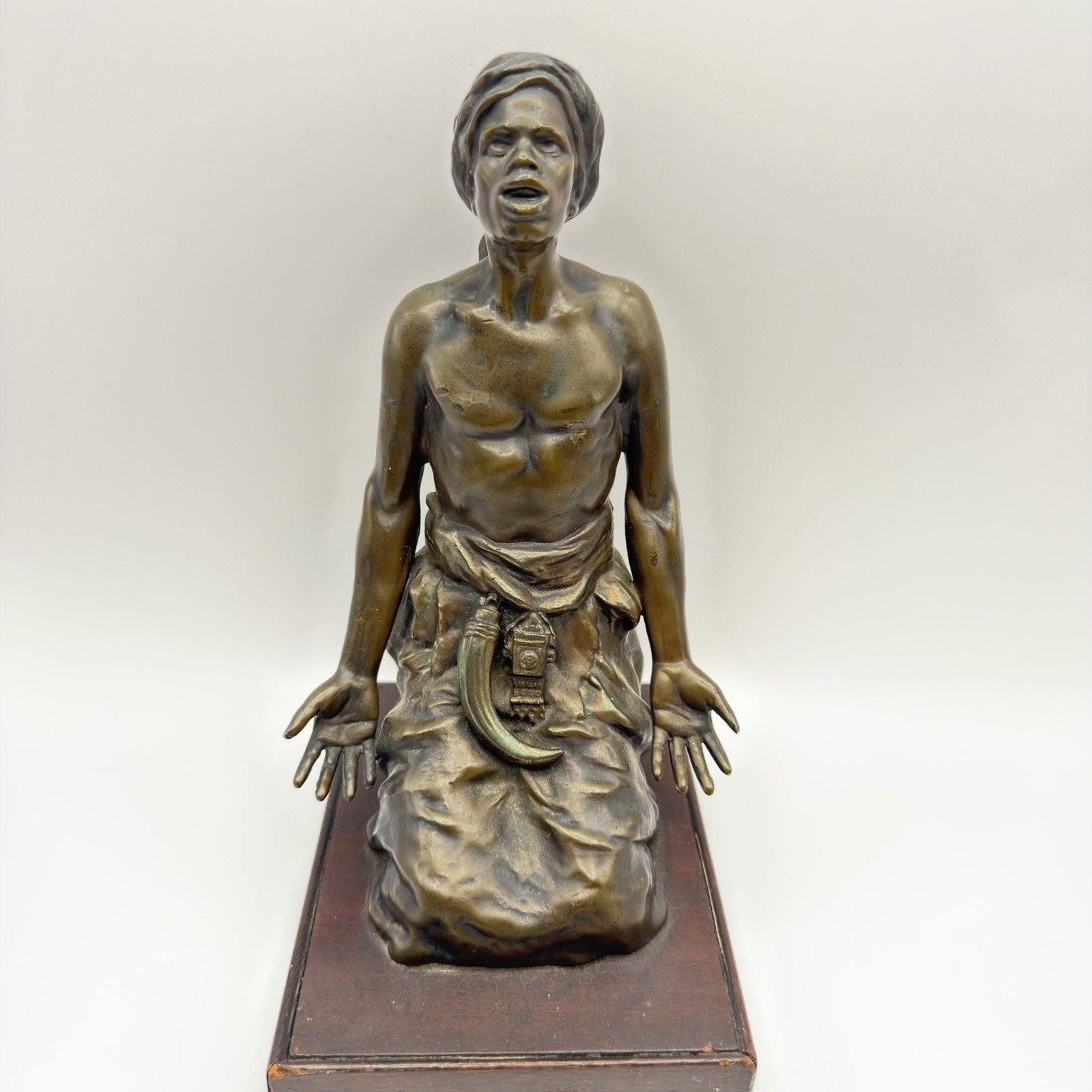 Antique Attr. Franz Bergman Austrian Bronze Arab Men At Prayer Read