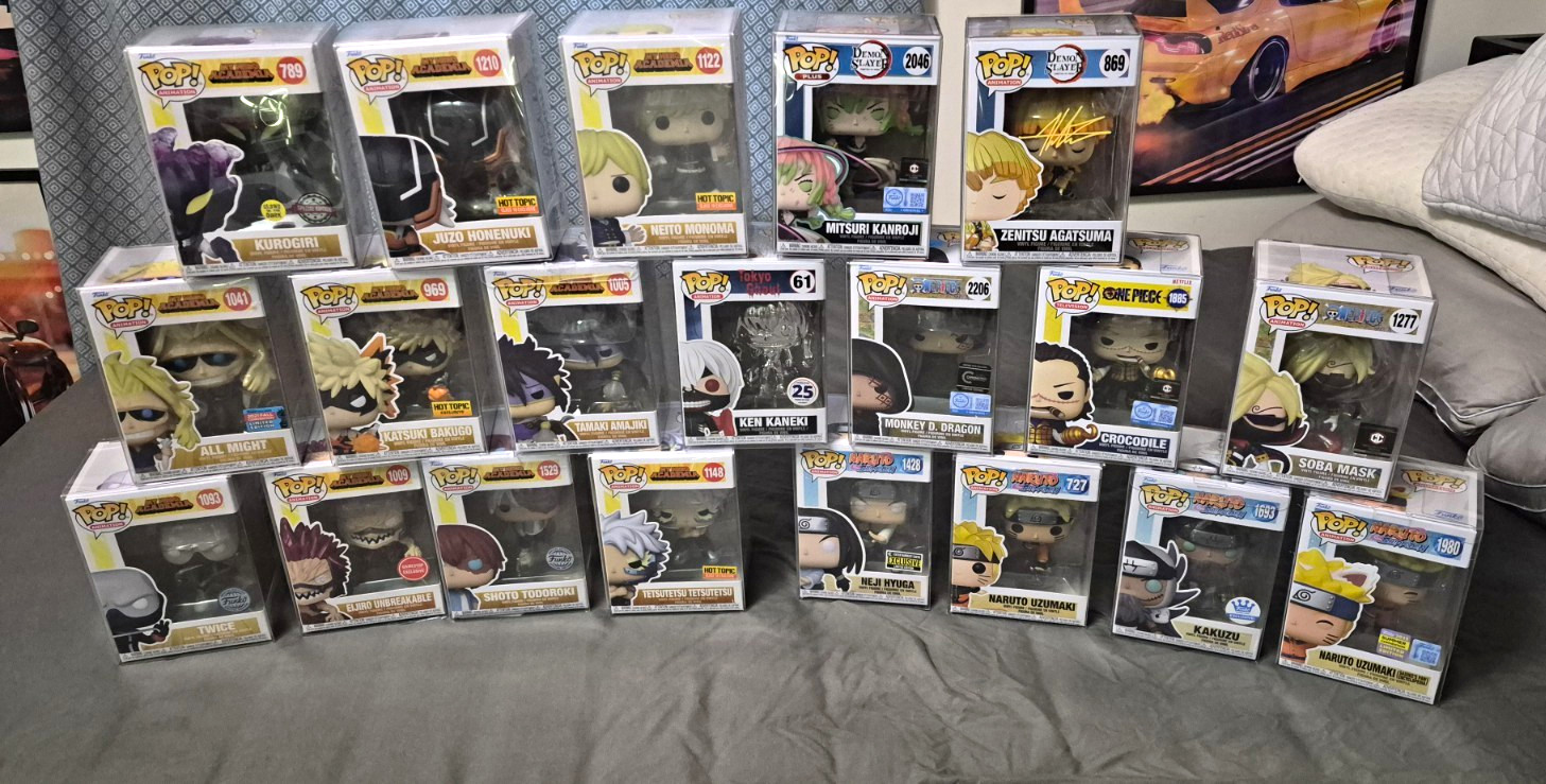 Funko Pop Anime Mixed Lot 17 Exclusive Glow Boxed MHA Naruto One Piece Cert Auto